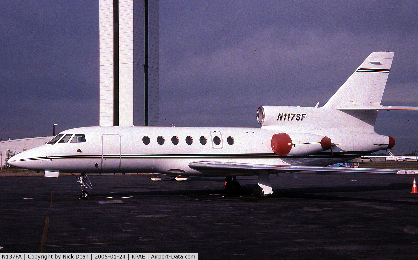 N137FA, 1983 Dassault Falcon 50 C/N 137, Seen here as N117SF of Seneca Foods this 50 is currently registered N137FA as posted