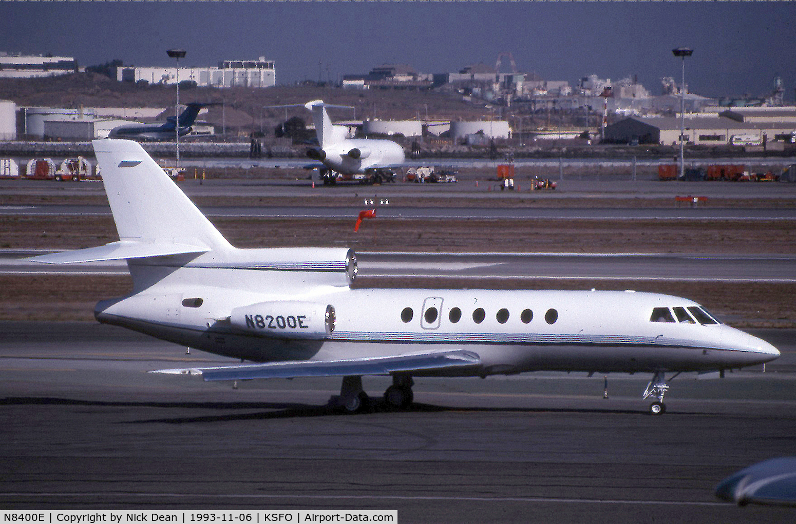 N8400E, 1984 Dassault Falcon 50 C/N 150, Seen here as N8200E this airframe is currently registered N8400E as posted still with Emerson Electric