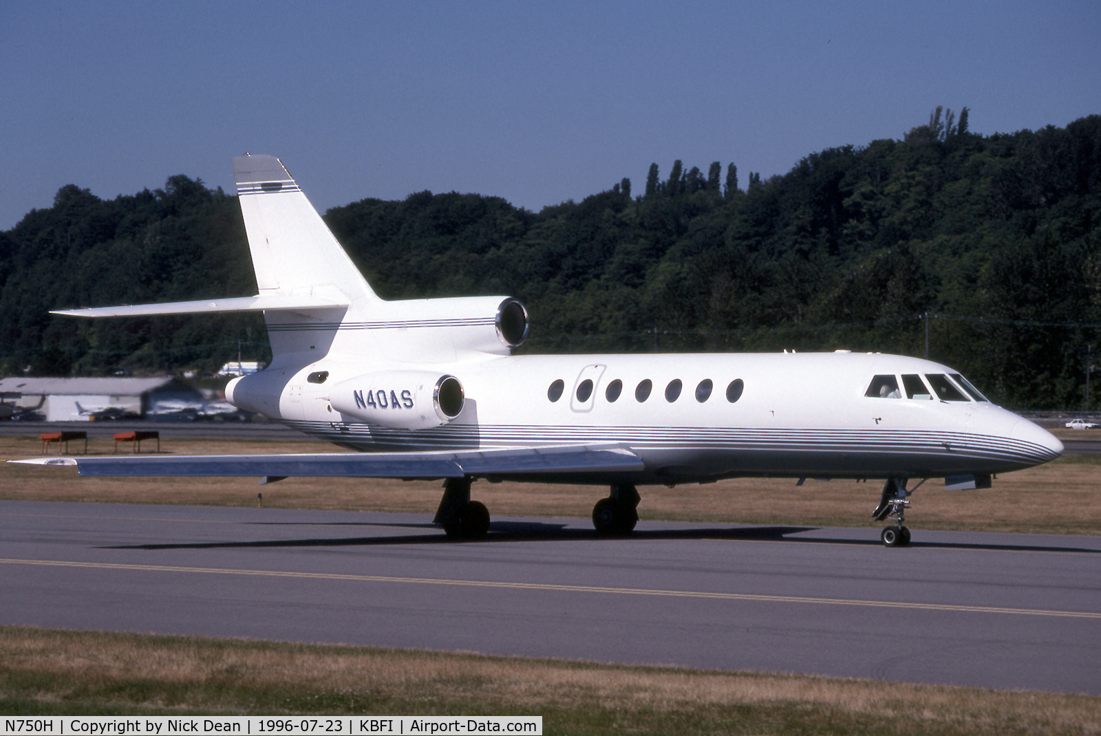 N750H, 1986 Dassault-Breguet Falcon 50 C/N 171, Seen here as N40AS this airframe is currently registered N750H as posted
