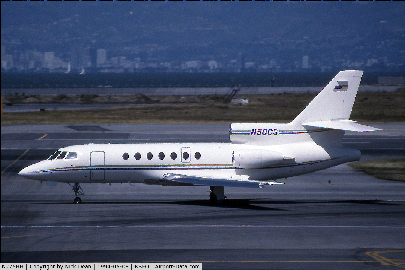 N275HH, 1990 Dassault Falcon 50 C/N 207, Seen here as N50CS this airframe is currently registered N275HH as posted