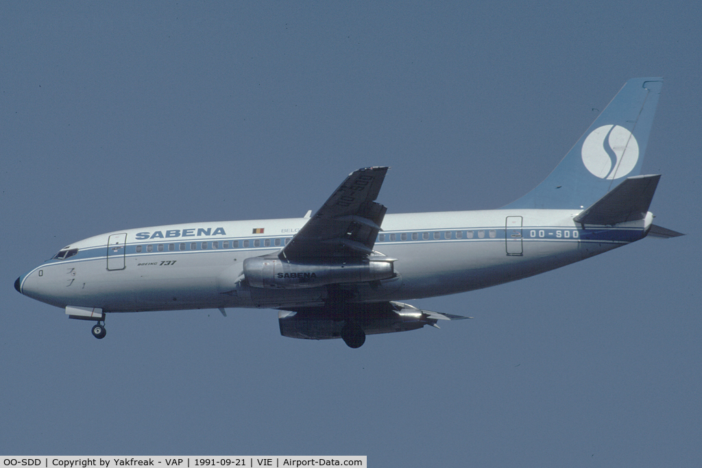 OO-SDD, 1974 Boeing 737-229 C/N 20910, Sabena Boeing 737-200