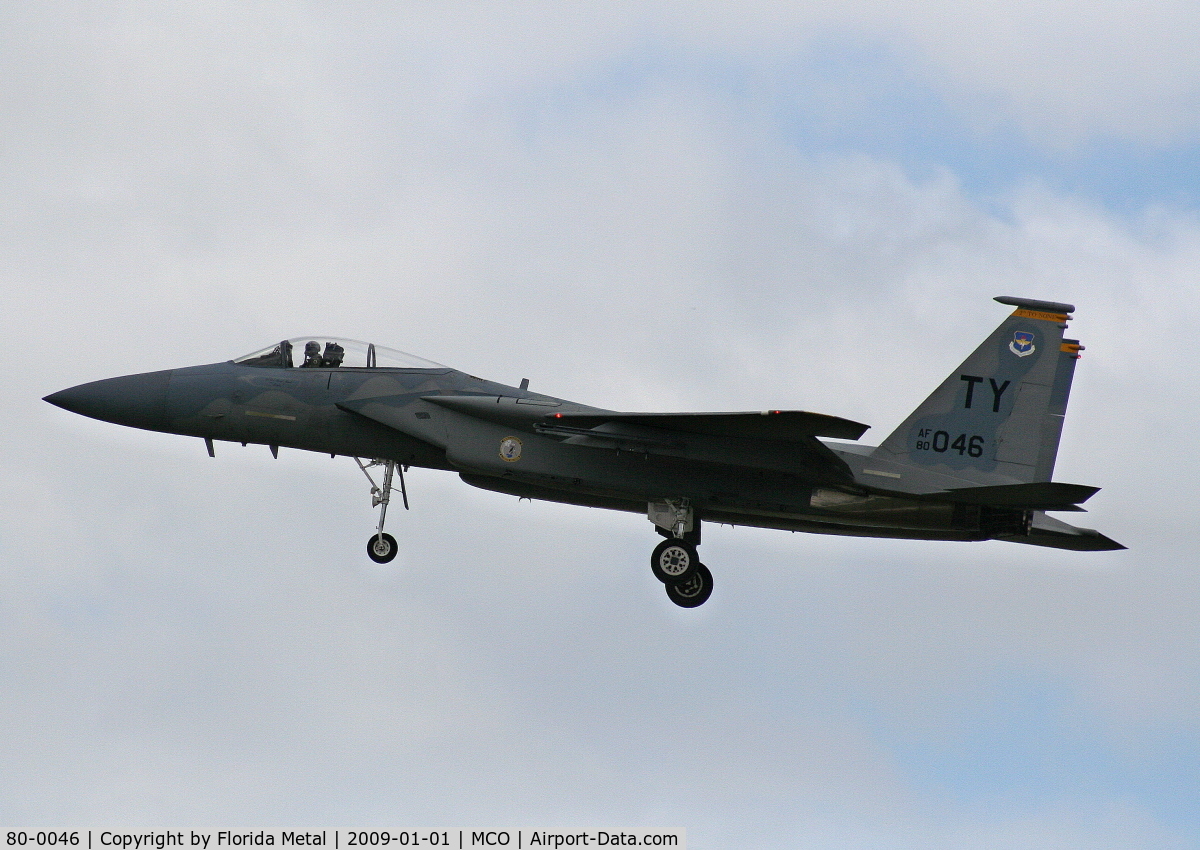 80-0046, McDonnell Douglas F-15C Eagle C/N 0717/C195, F-15s returning to MCO after Citrus (Capital One) Bowl Flyover