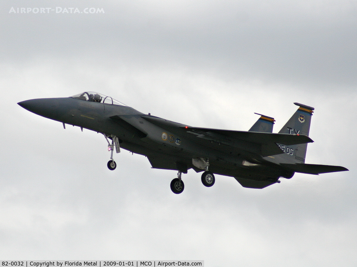 82-0032, McDonnell Douglas F-15C Eagle C/N 0848/C263, F-15s returning to MCO after Citrus (Capital One) Bowl Flyover