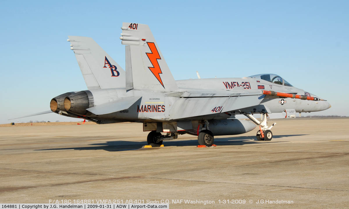 164881, McDonnell Douglas F/A-18C Hornet C/N 1213/C346, Marine Squadron C.O.