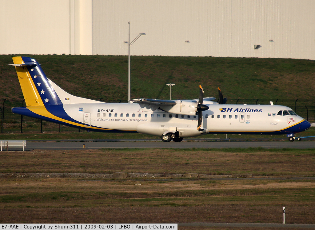 E7-AAE, 1995 ATR 72-212A C/N 465, Tackted to the airport for delivery after overhaul... New registration for Bosnia Herzegovina with E7- !
