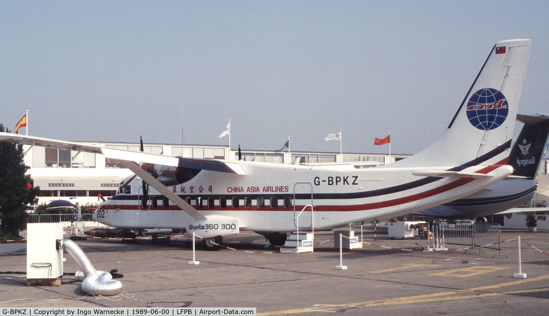 G-BPKZ, 1989 Short 360-100 C/N SH.3756, Shorts 360-300 of China Asia Airlines at the Aerosalon 1989, Paris