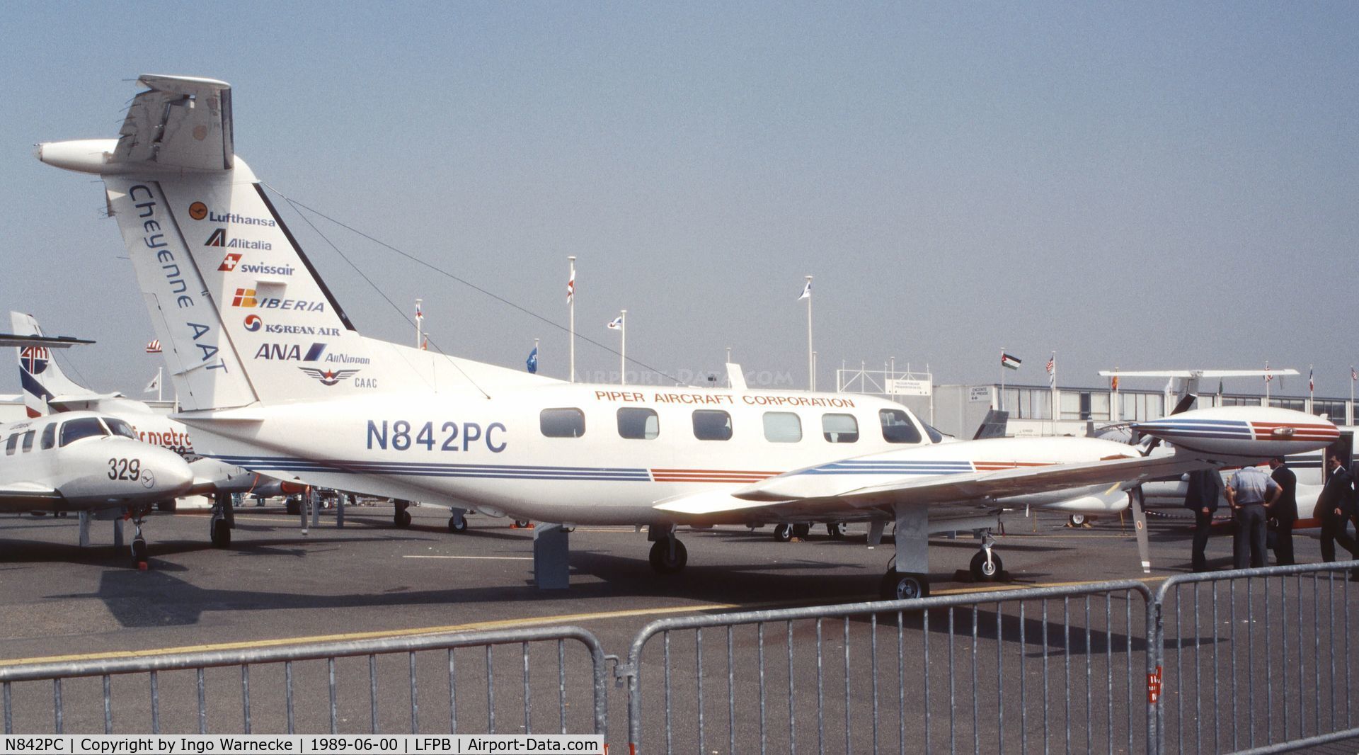 N842PC, 1983 Piper PA-42-720 Cheyenne III C/N 42-8301001, Piper PA-41-720 Cheyenne IIIA AAT at the Aerosalon 1989, Paris