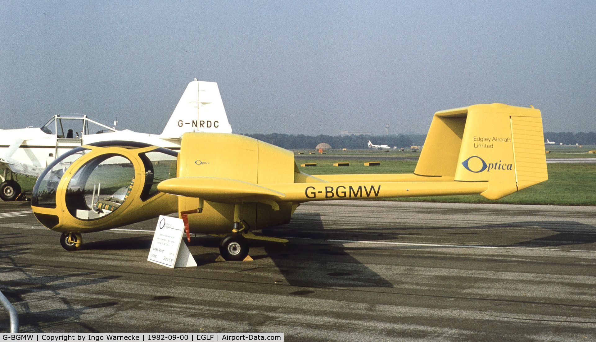 G-BGMW, 1979 Edgley EA7 Optica C/N EA7-001, Edgley EA7 Optica at Farnborough International 1982