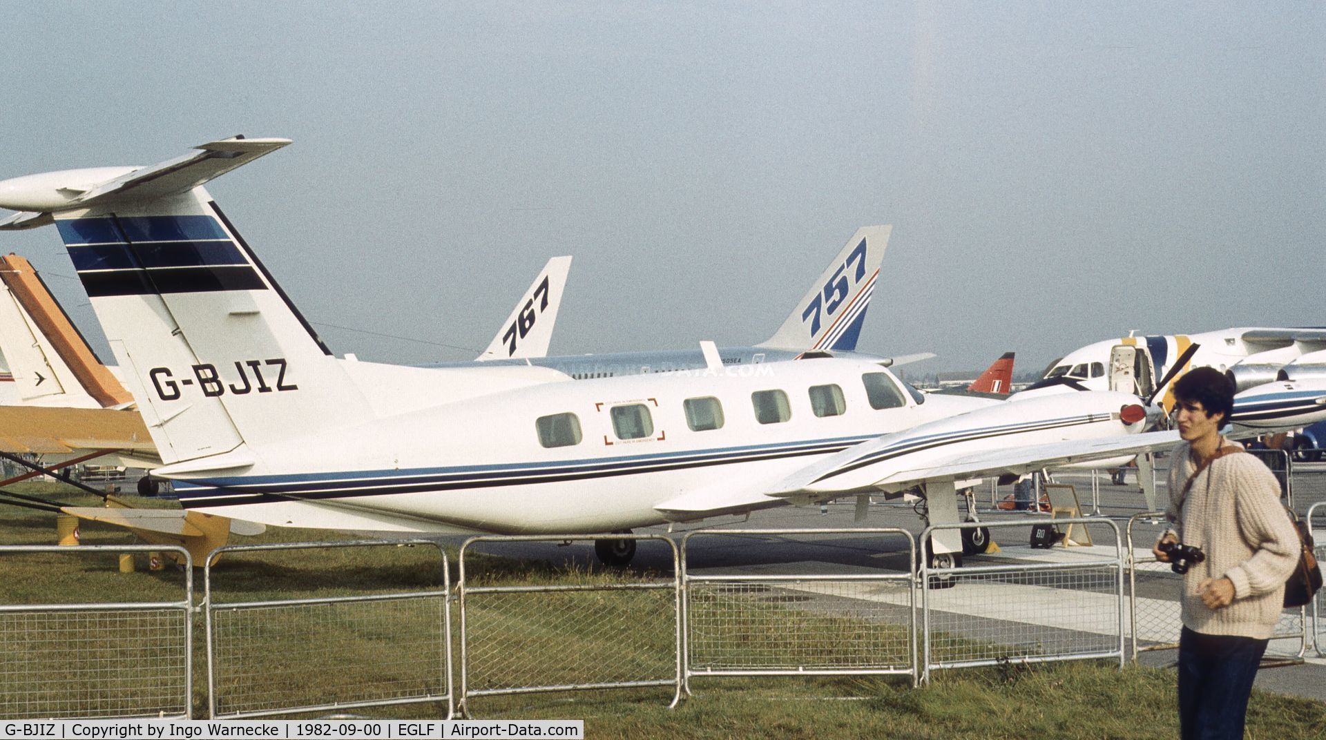 G-BJIZ, 1981 Piper PA-42-720 Cheyenne IIIA C/N 42-8001055, Piper PA-42-720 Cheyenne III at Farnborough International 1982