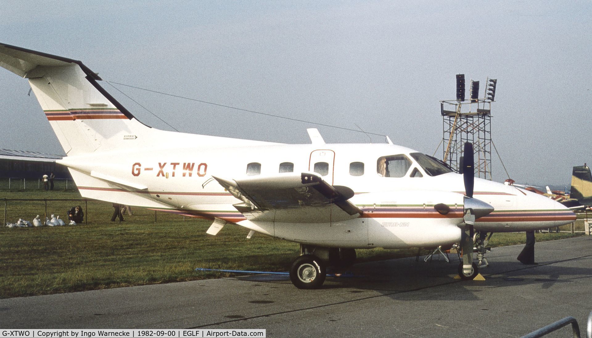 G-XTWO, 1980 Embraer EMB-121AN Xingu C/N 121030, EMBRAER EMB-121 XINGU at Farnborough International 1982