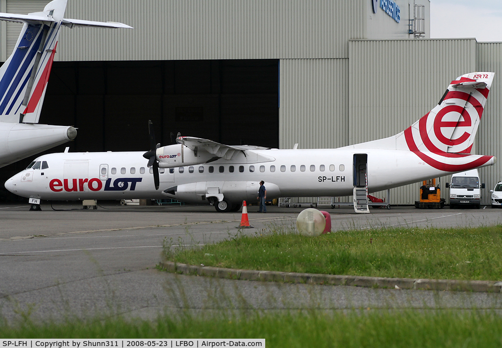 SP-LFH, 1995 ATR 42-202 C/N 478, On maintenance at Latecoere Aeroservices facility...