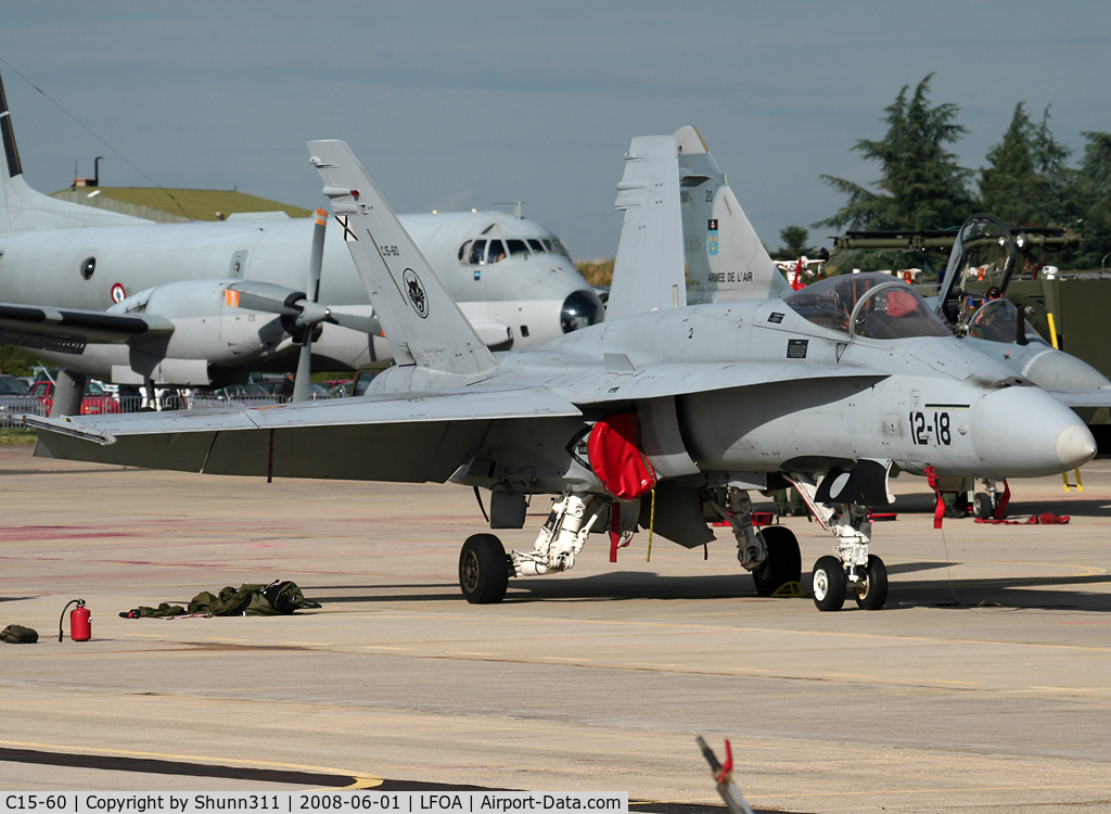 C15-60, 1989 McDonnell Douglas EF-18A+ Hornet C/N 0842/A582, Used as spare during LFOA Airshow 2008