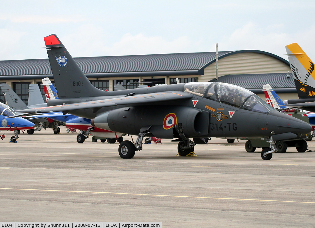 E104, Dassault-Dornier Alpha Jet E C/N E104, Used as spare during LFOA Airshow 2008
