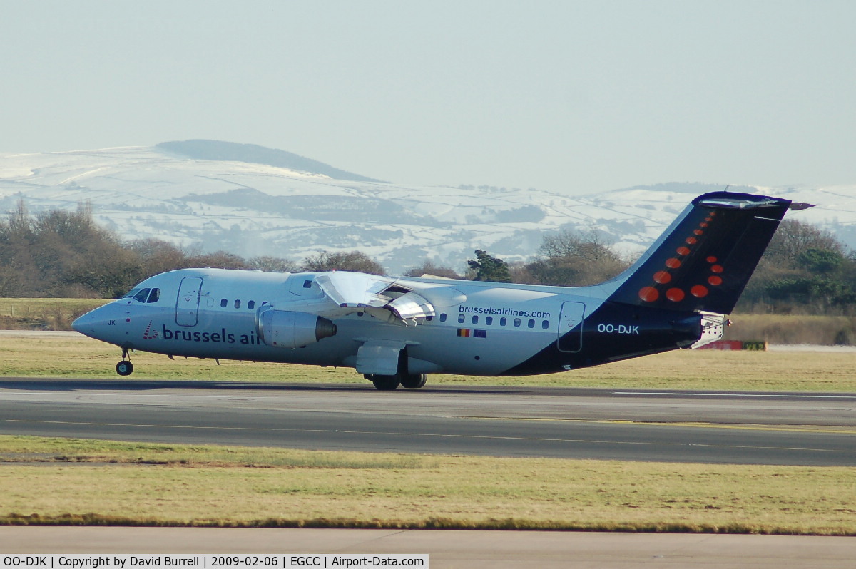 OO-DJK, 1995 British Aerospace Avro 146-RJ85 C/N E.2271, Brussels Airlines - Landing