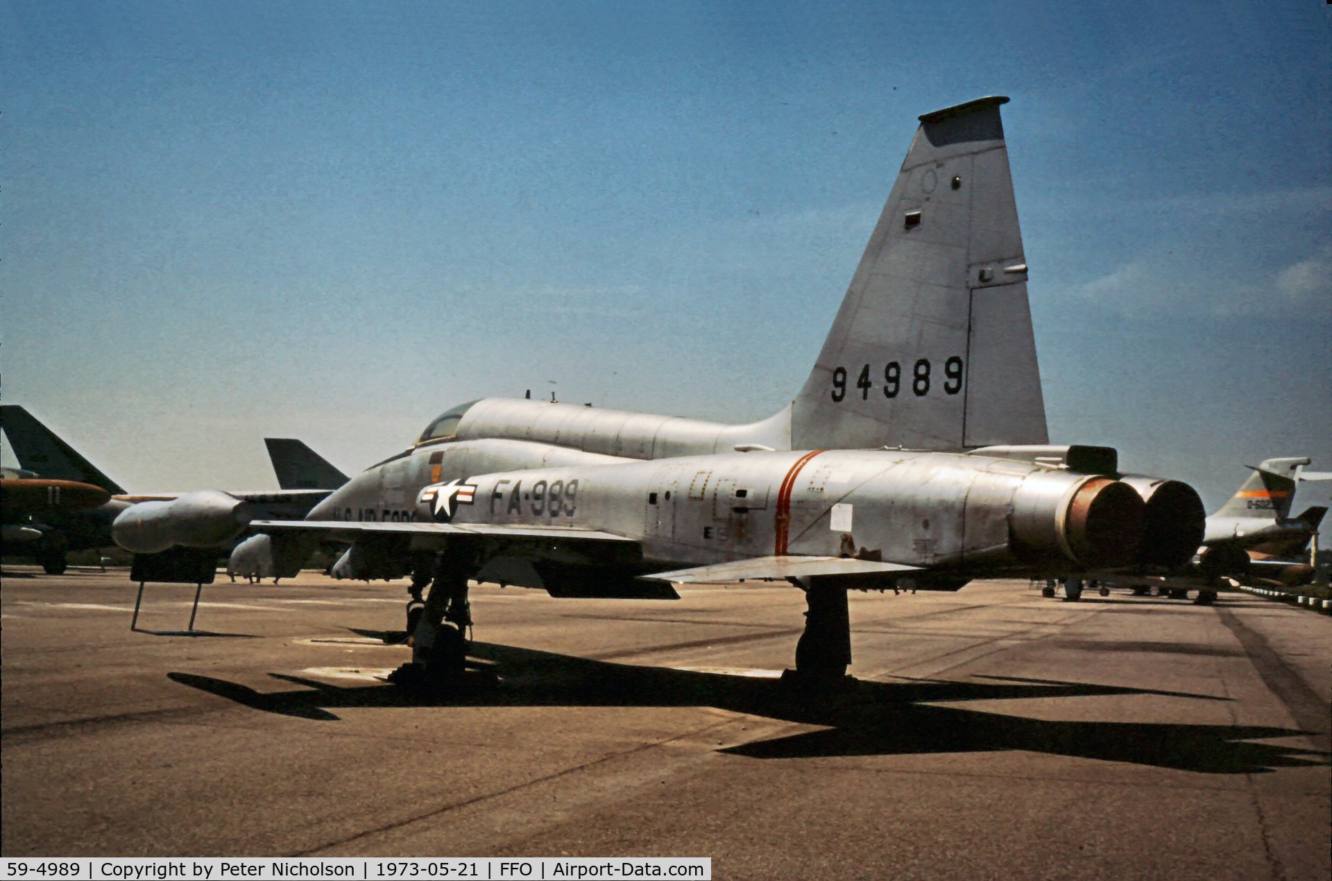 59-4989, 1963 Northrop YF-5A-NO Freedom Fighter C/N N.6003, As displayed in the summer of 1973.