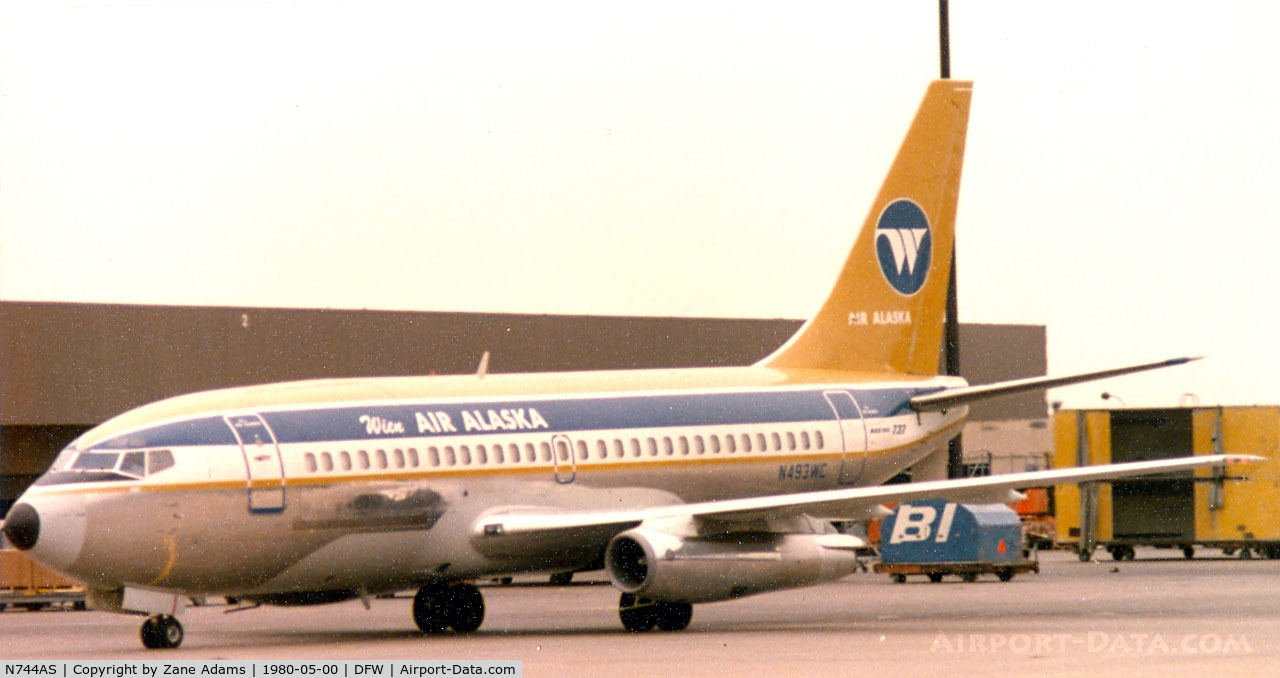 N744AS, 1979 Boeing 737-210C C/N 21822, Registered as N493WC - Wien Air Alaska 737 at DFW - Currently registered as PK-YGF with Tri-MG Air