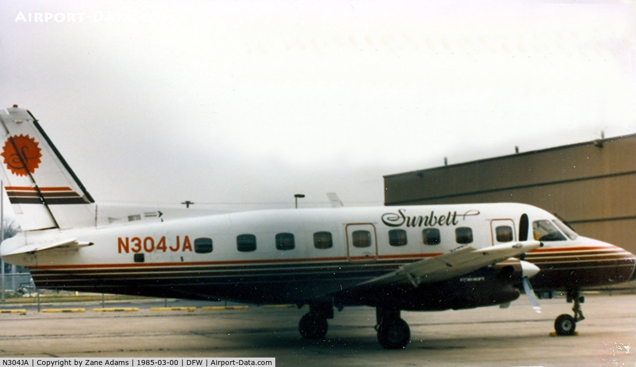 N304JA, 1981 Embraer EMB-110P1 Bandeirante C/N 110342, Sunbelt Airlines EMB-110 at DFW