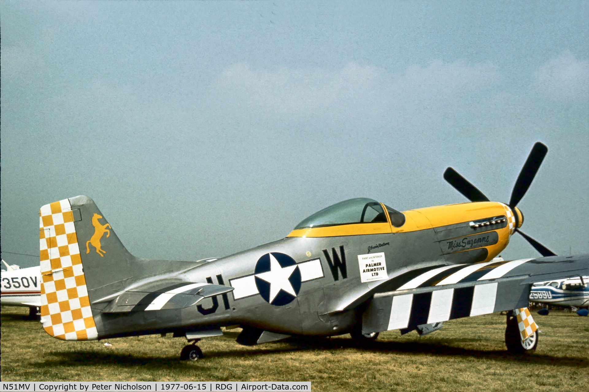 N51MV, 1945 North American F-51D Mustang C/N 45-11391, Displayed at the 1977 Reading Airshow when it was 