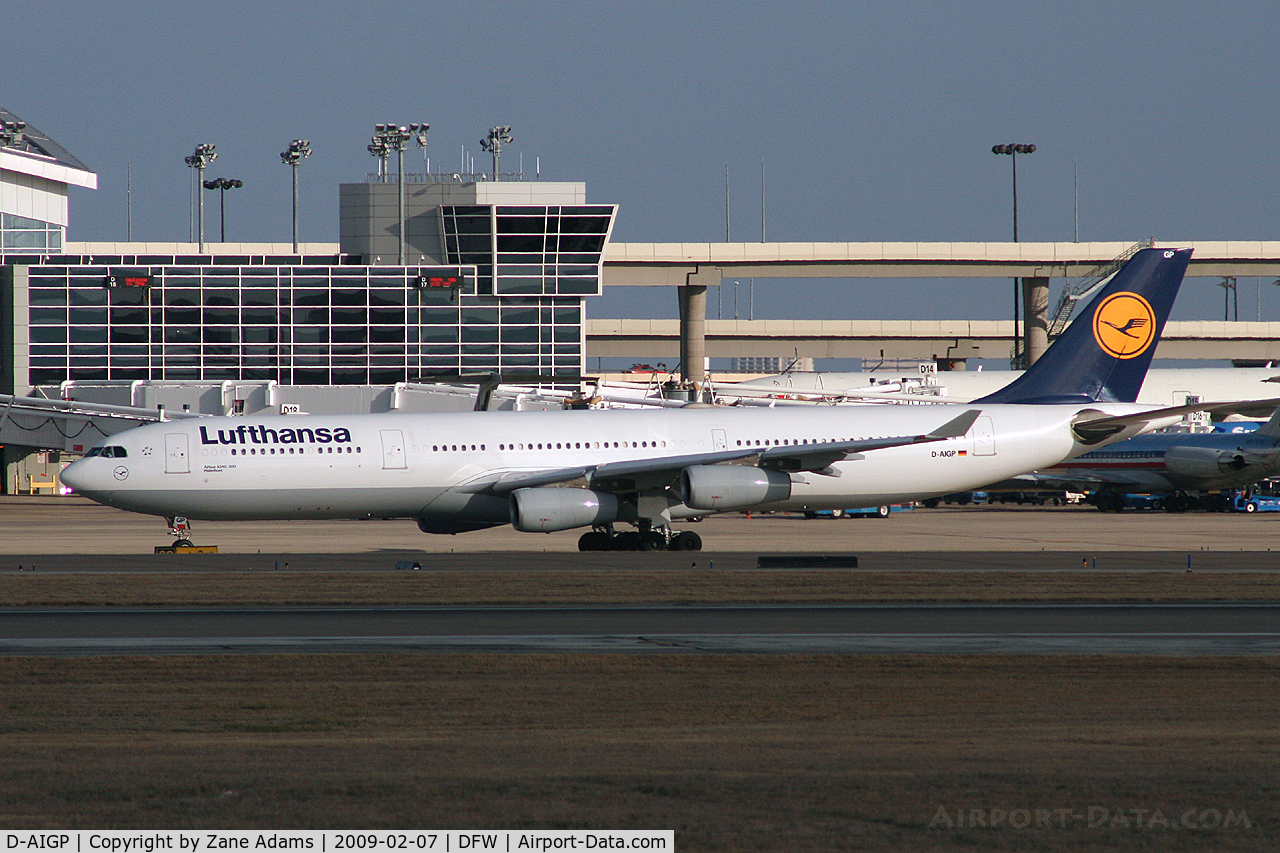 D-AIGP, 1998 Airbus A340-313X C/N 252, Lufthansa at DFW