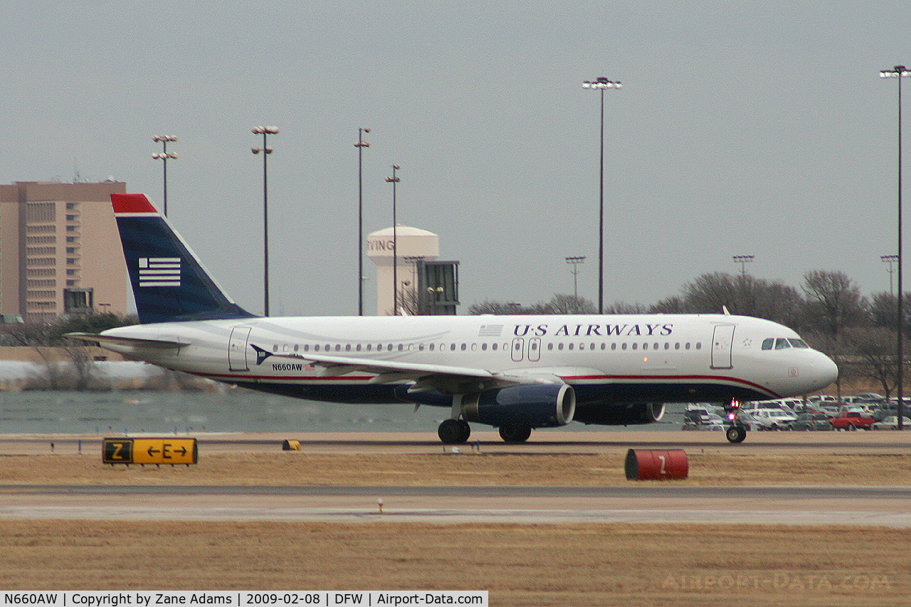 N660AW, 2000 Airbus A320-232 C/N 1234, US Airways at DFW