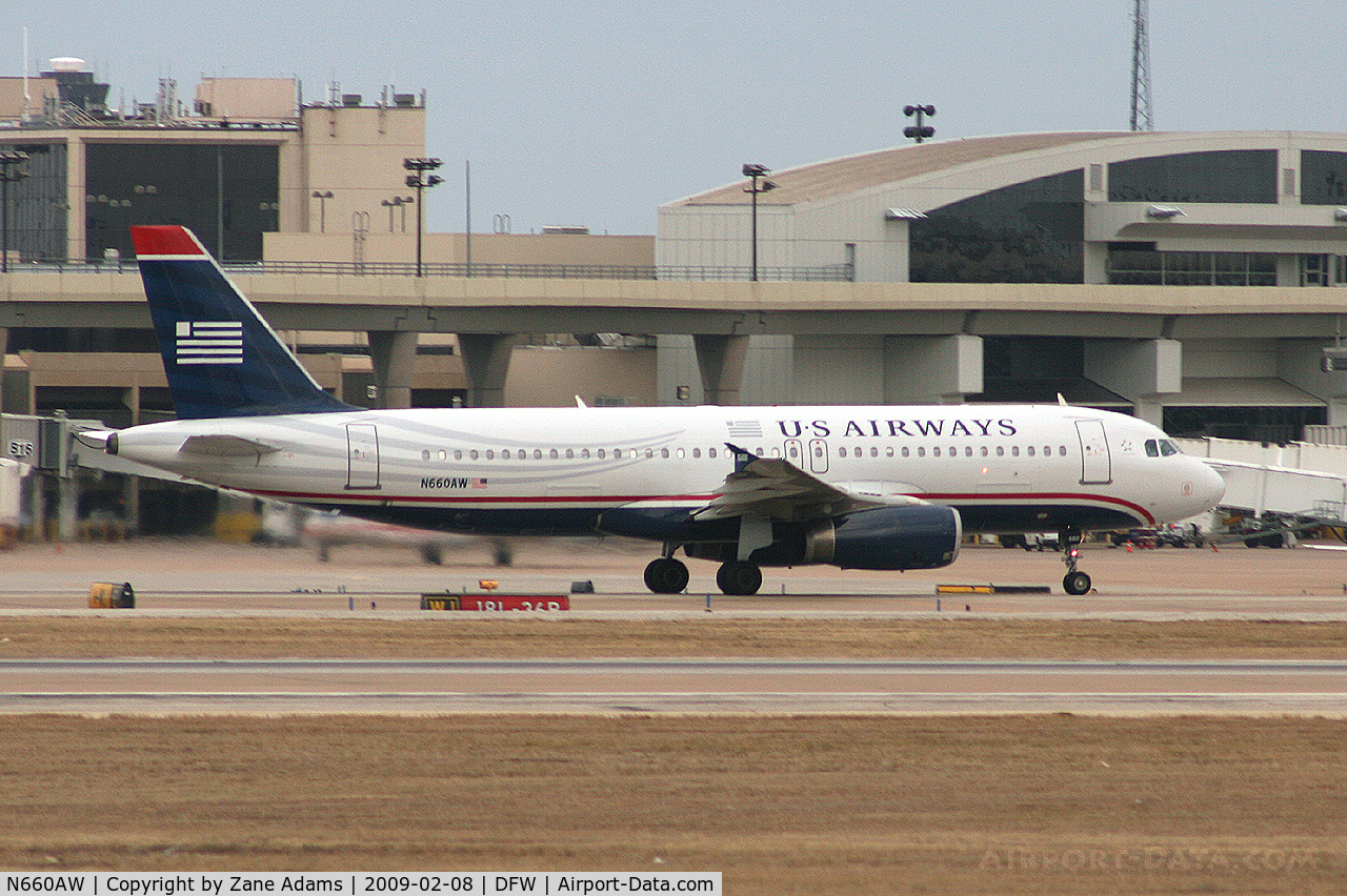 N660AW, 2000 Airbus A320-232 C/N 1234, US Airways at DFW