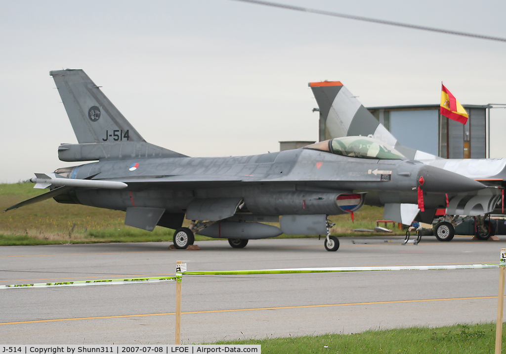 J-514, 1989 Fokker F-16A Fighting Falcon C/N 6D-153, Used as spare during LFOE Airshow 2007