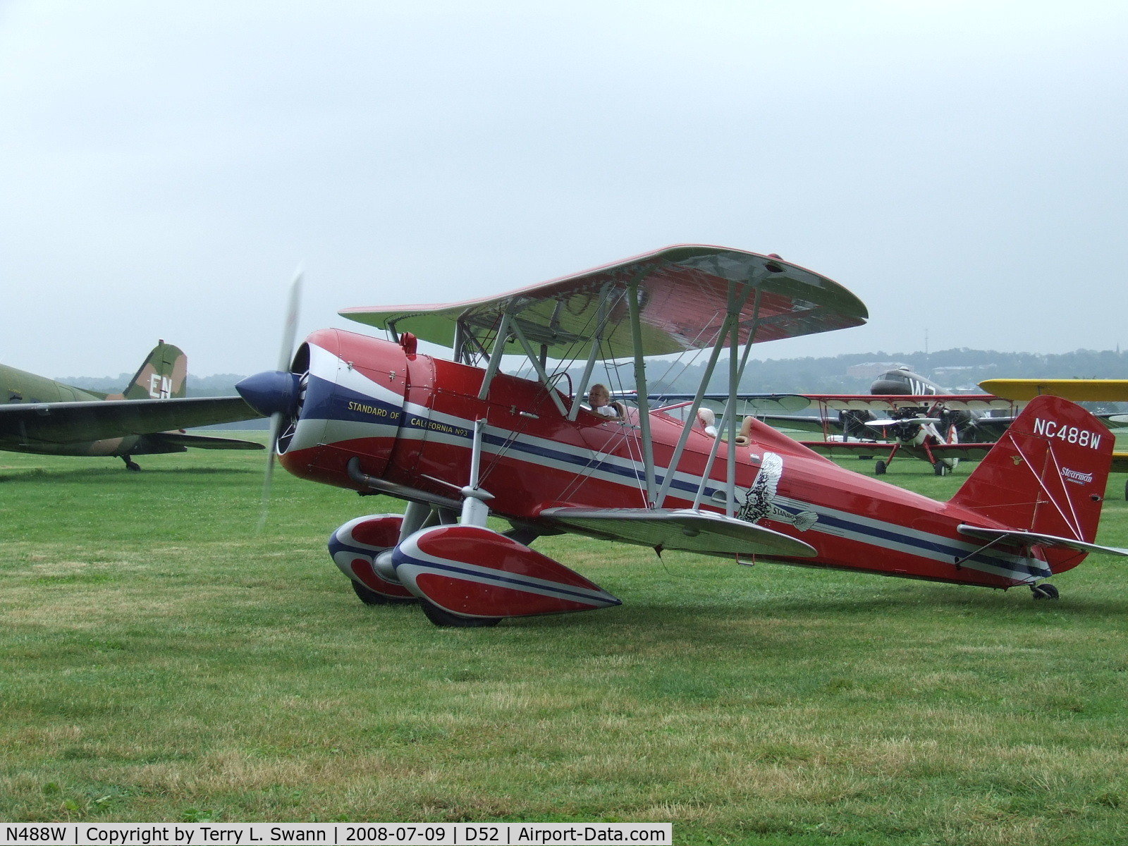 N488W, Stearman 4-CM-1 Senior Speedmail C/N 4036, Taxing out for a photo shoot at Geneseo.