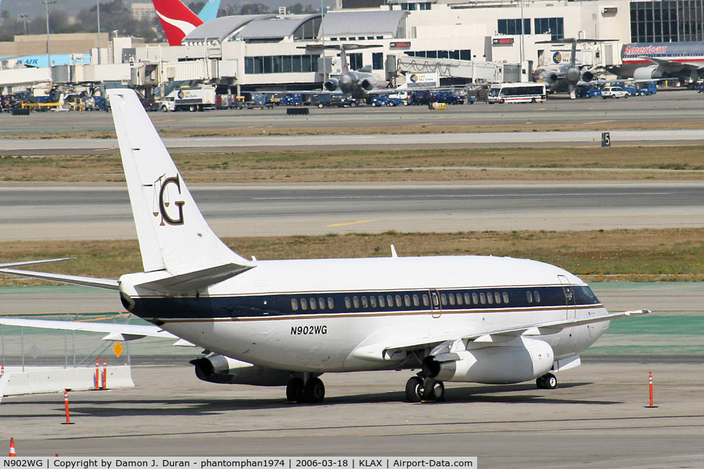 N902WG, 1981 Boeing 737-2H6 C/N 22620, Shot from the end of 105 fwy looking down into private /charter jet area.