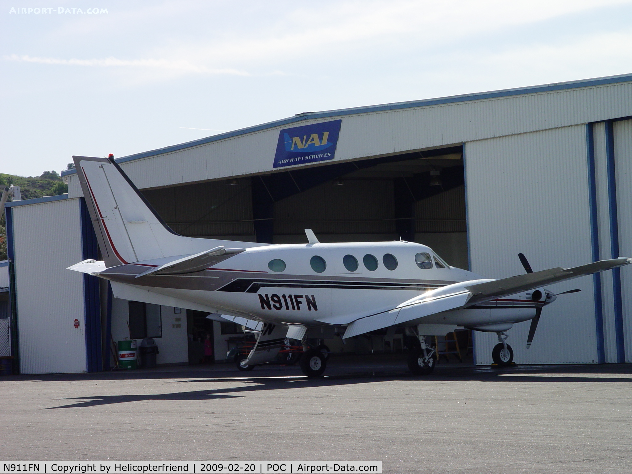 N911FN, 1976 Beech C90 King Air C/N LJ-688, Being worked on at NAI Aircraft Services Brackett