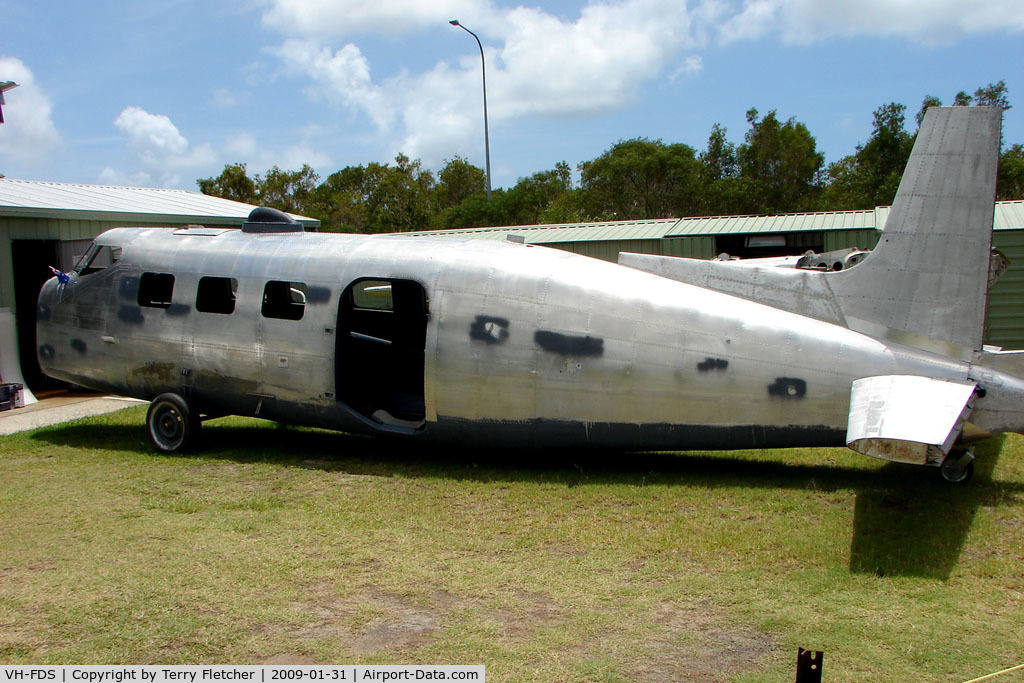 VH-FDS, 1951 De Havilland Australia DHA-3 Drover MkI C/N DHA5007, At the Queensland Air Museum, Calondra, Australia - 1951 built De Havilland Drover undergoing Restoration