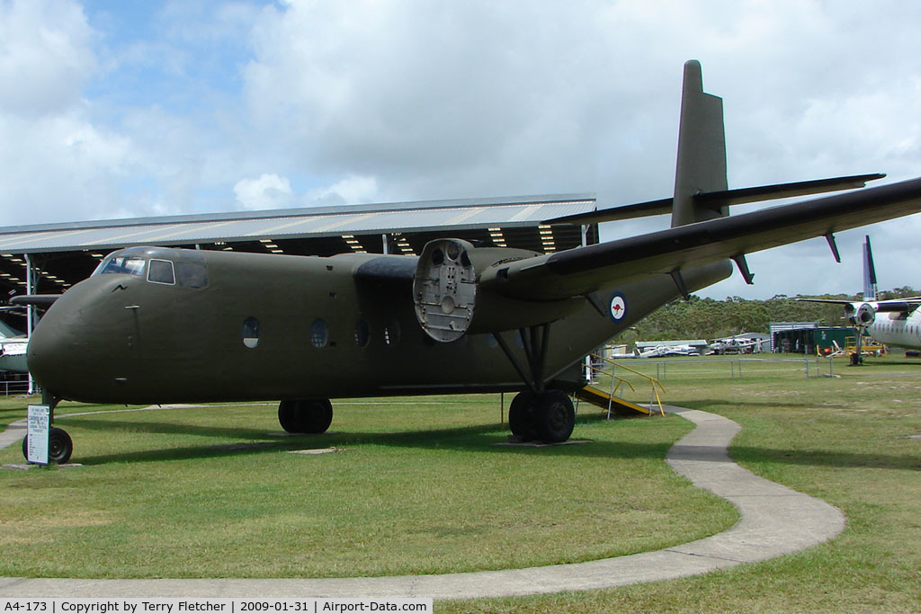 A4-173, 1964 De Havilland Canada DHC-4A Caribou C/N 173, At the Queensland Air Museum, Calondra, Australia - A DHC-4 Caribou delivered in 1964 to the Australia Airforce in Vietnam - where it survived two crashes - withdrawn in 1990