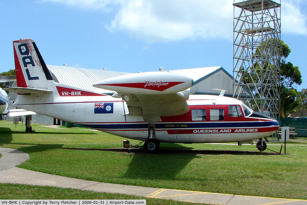 VH-BHK, 1960 Piaggio P-166AL-1 C/N 370, At the Queensland Air Museum, Caloundra, Australia - Piaggio P.166 that served between 1960 and 1977 , now preserved in Queensland Airlines colous