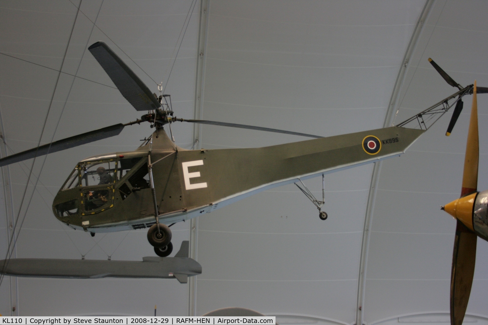 KL110, 1944 Sikorsky R-4B Hoverfly I C/N 140, Taken at the RAF Museum, Hendon. December 2008