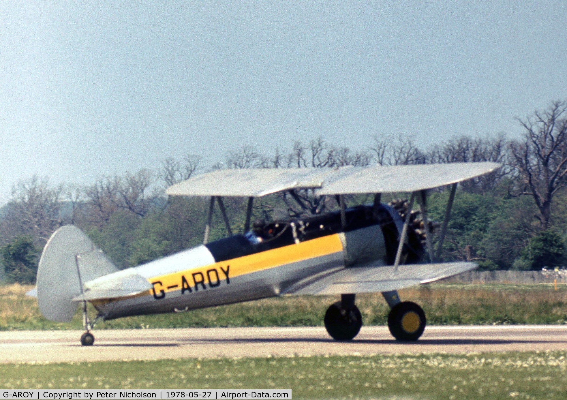 G-AROY, 1942 Boeing PT-17 Kaydet (A75N1) C/N 75-4775, This Stearman attended the 1978 Bassingbourn Air Show.