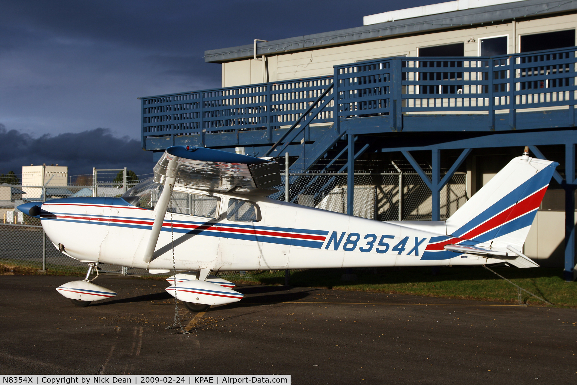 N8354X, 1961 Cessna 172C C/N 17248854, KPAE (Spectacular light from a late afternoon Sun break)
