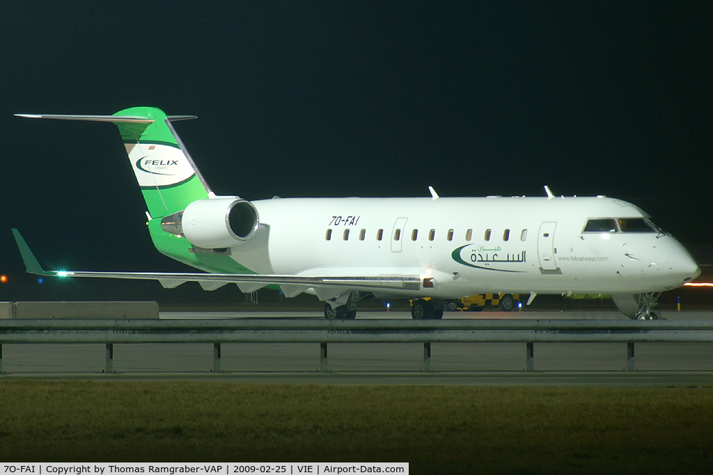 7O-FAI, 1999 Bombardier CRJ-200ER (CL-600-2B19) C/N 7307, Felix Airways Canadair Regionaljet