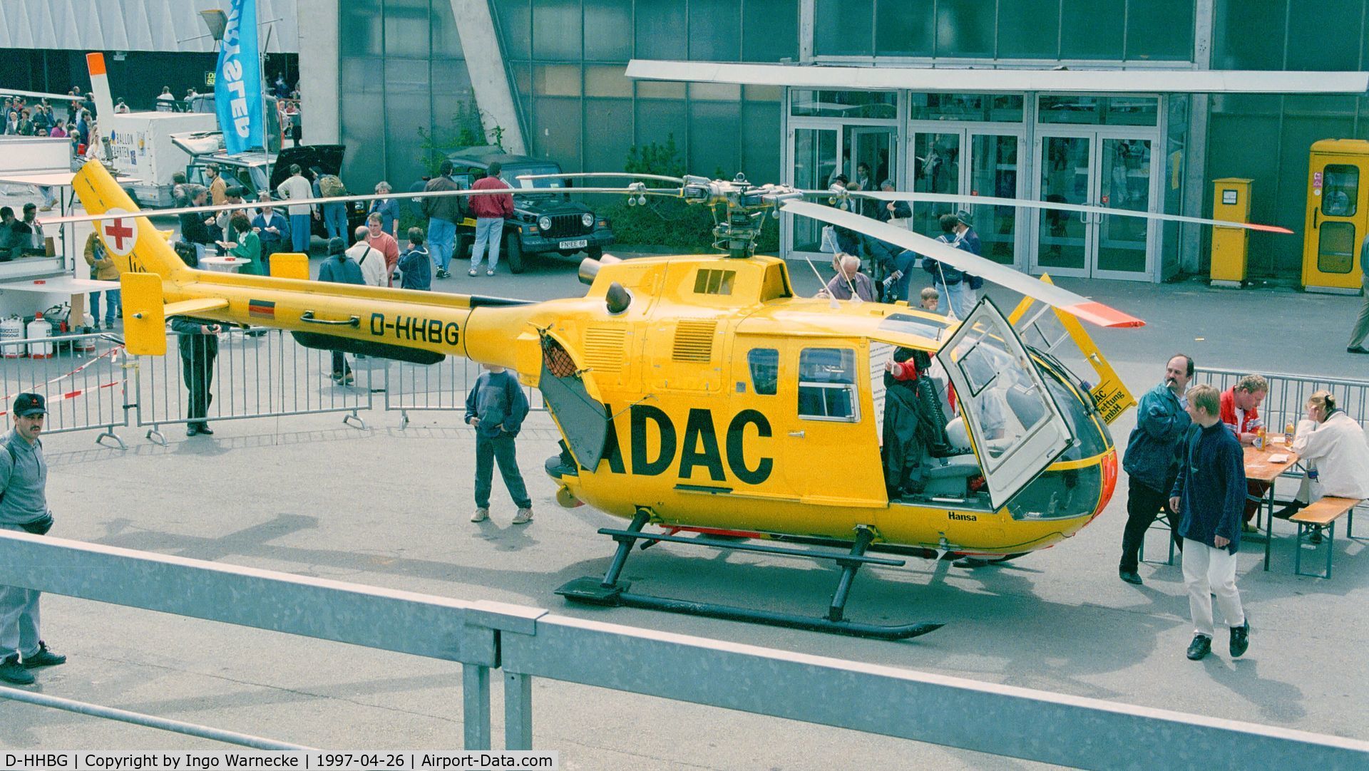 D-HHBG, MBB Bo-105S C/N S-625, MBB Bo 105S of ADAC EMS at AERO 1997, Friedrichshafen