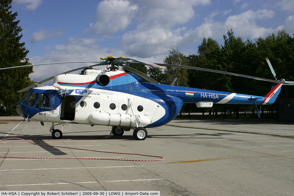 HA-HSA, 1980 Mil Mi-8T C/N 7970, At the Schwarzl Freizeitzentrum near Graz-Airport