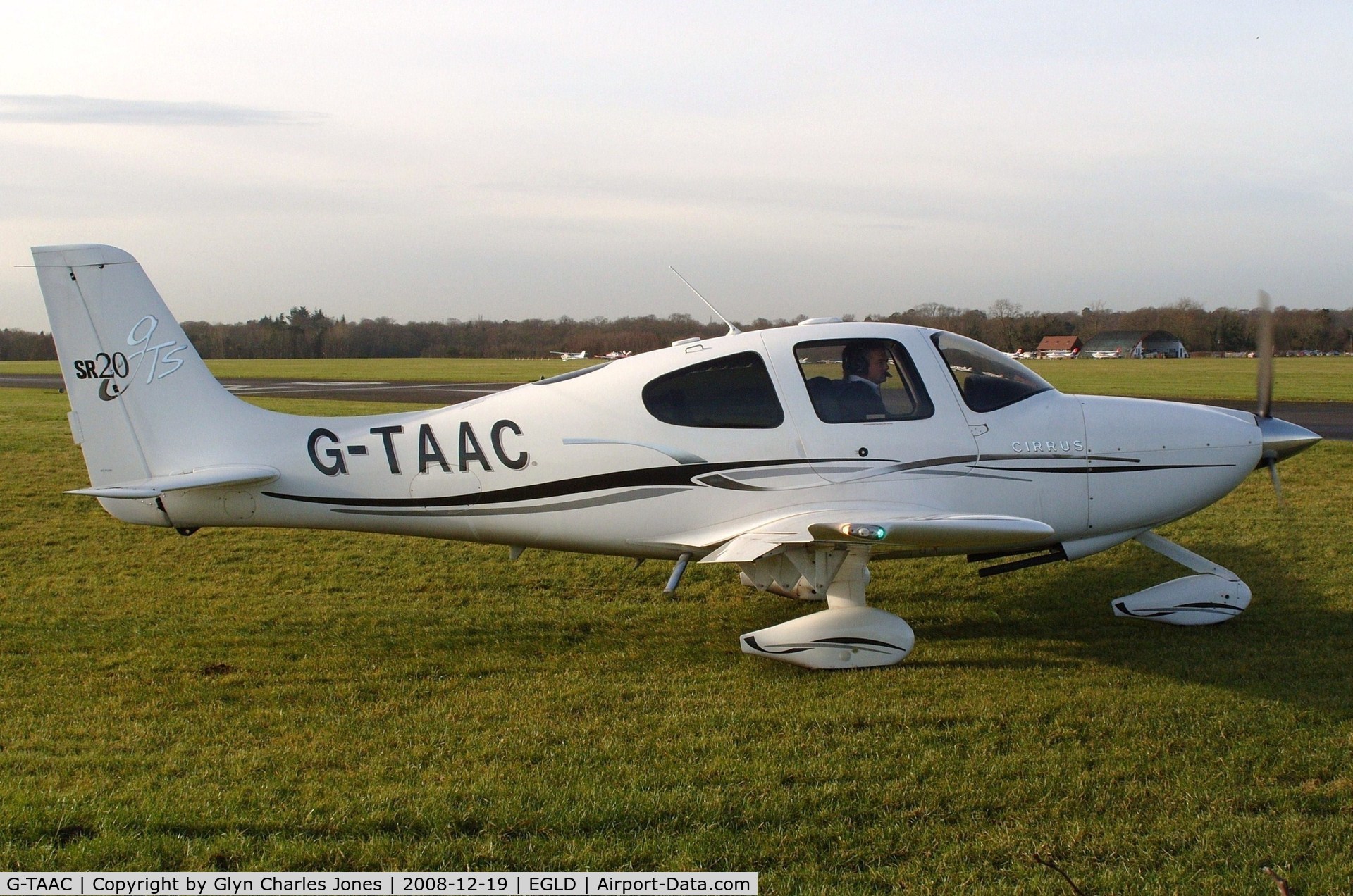 G-TAAC, 2006 Cirrus SR20 GTS C/N 1694, Awaiting clearance to line up and take off on runway 24. Previously N997SR. In memory of pilot Michael Stephen Owen who was killed aged 29 in Cessna F150G G-AVPG at Denham exactly 40 years ago on December 19, 1968. Owned by TAA UK Ltd.