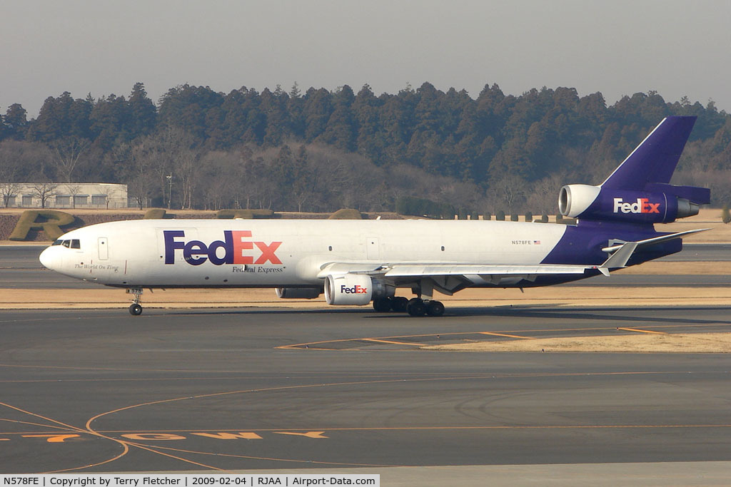 N578FE, 1992 McDonnell Douglas MD-11F C/N 48458, FedEx MD11 at Narita