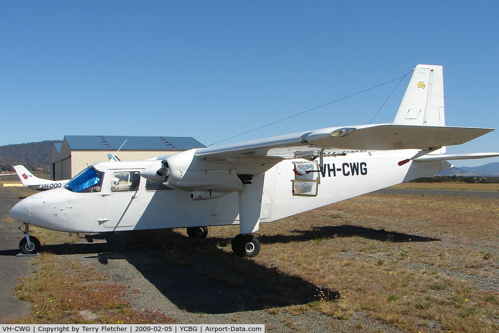 VH-CWG, 1970 Britten-Norman BN-2A-20 Islander C/N 188, Islander used for aerial photography from Hobart Cambridge