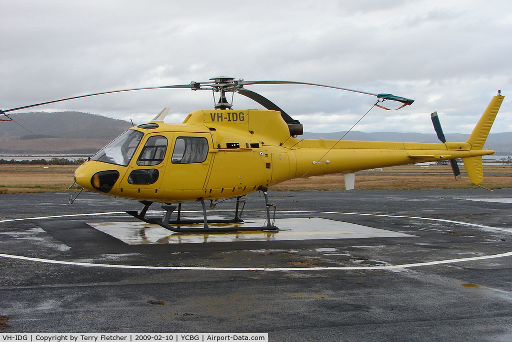 VH-IDG, 1984 Eurocopter AS-350BA Ecureuil C/N 1762, Eurocopter AS350BA at Hobart Cambridge