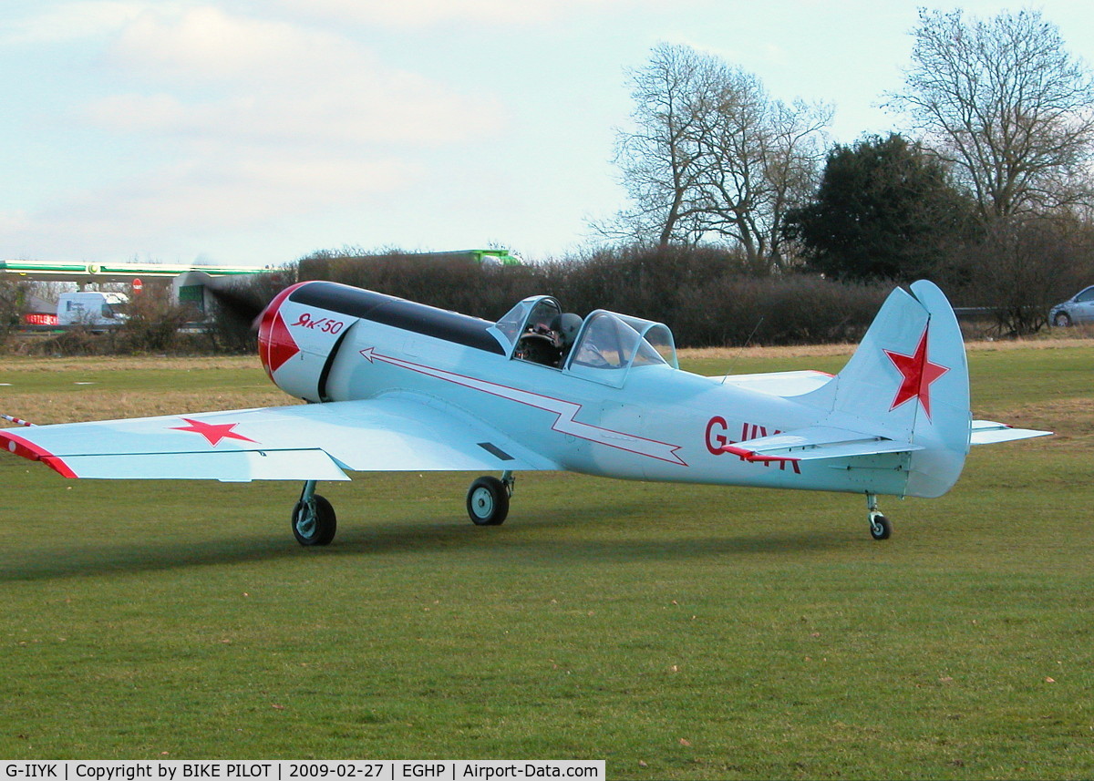 G-IIYK, 1984 Yakovlev Yak-50 C/N 842706, TAXYING FROM FUEL PUMPS TO PARK UP