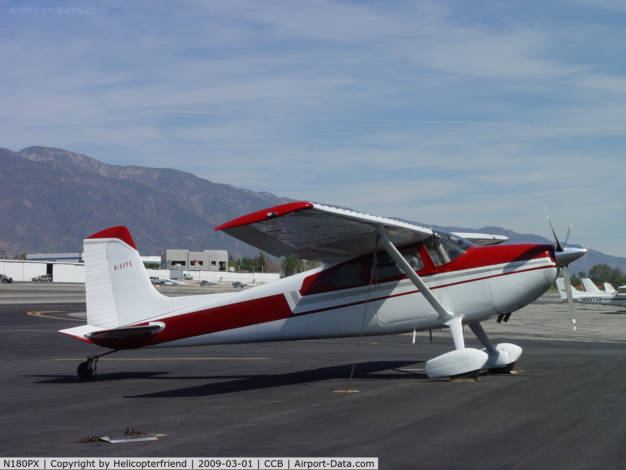 N180PX, 1955 Cessna 180 C/N 31502, Parked and waiting at Cable