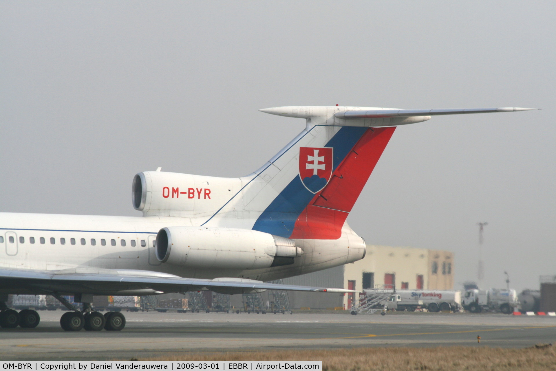 OM-BYR, 1998 Tupolev Tu-154M C/N 98A1012, taxiing to G.A. apron