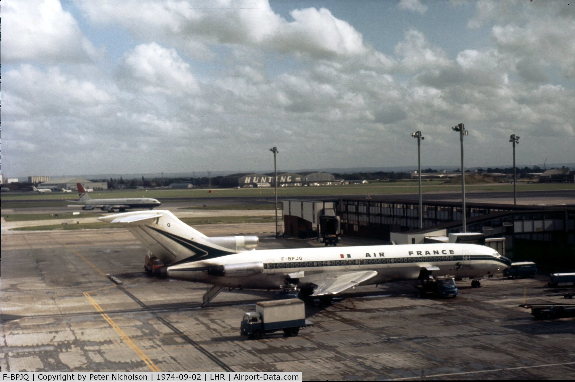 F-BPJQ, 1971 Boeing 727-228 C/N 20470, Boeing 727 of Air France at Terminal 2 of London Heathrow.