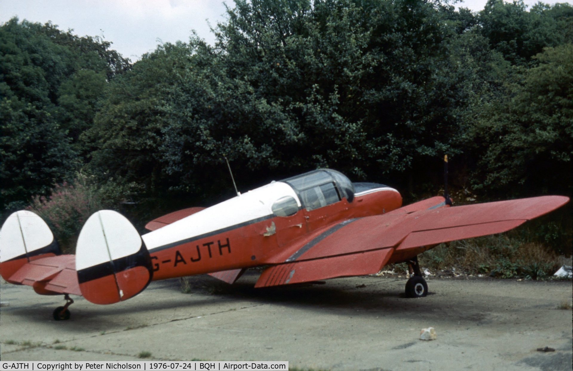 G-AJTH, 1947 Miles M65 Gemini 1A C/N 6304, A resident at Biggin Hill in the Summer of 1976 was this Miles Gemini.