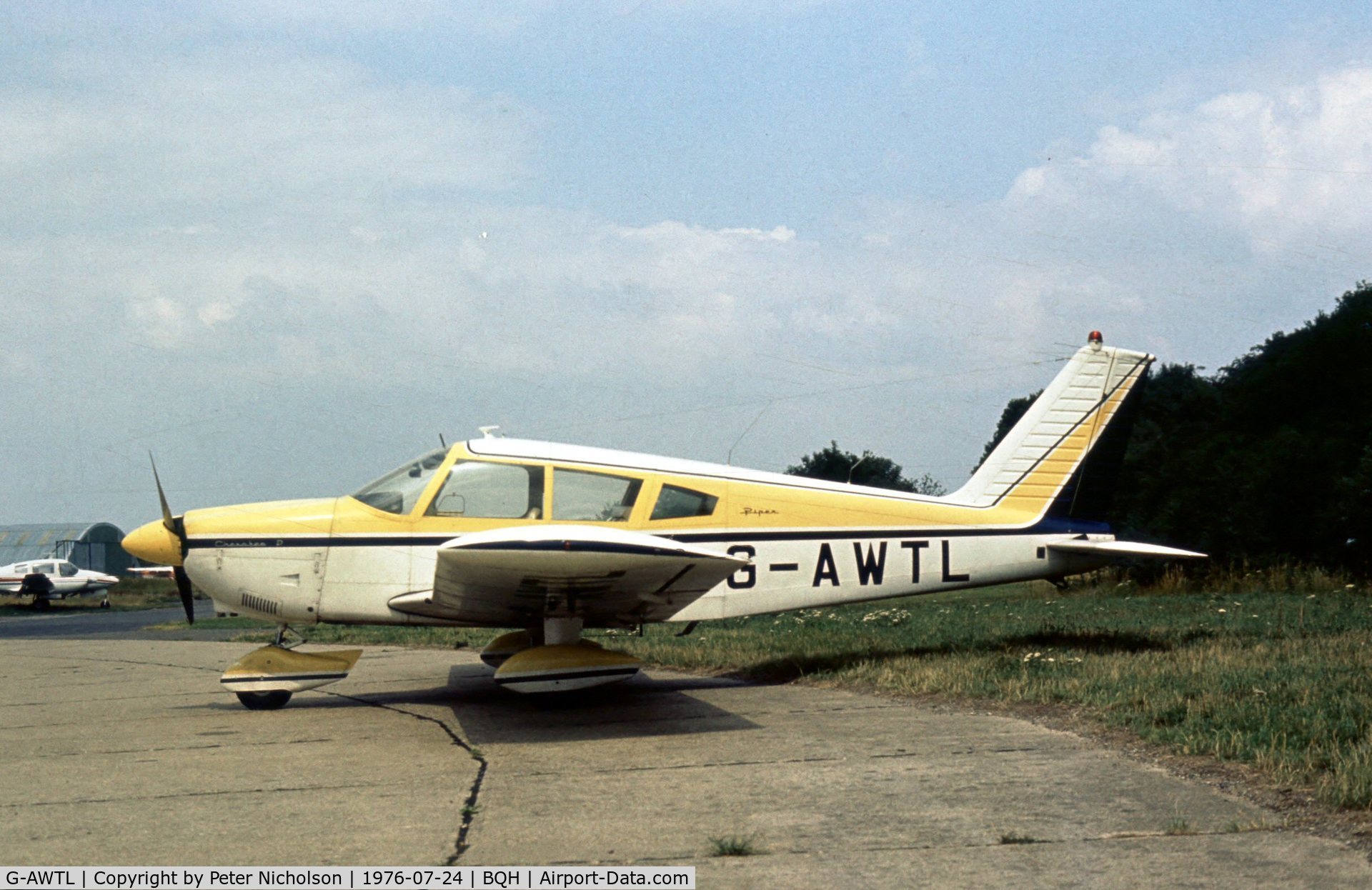 G-AWTL, 1968 Piper PA-28-180 Cherokee C/N 28-5068, A long-term resident at Biggin Hill as seen in the Summer of 1976.