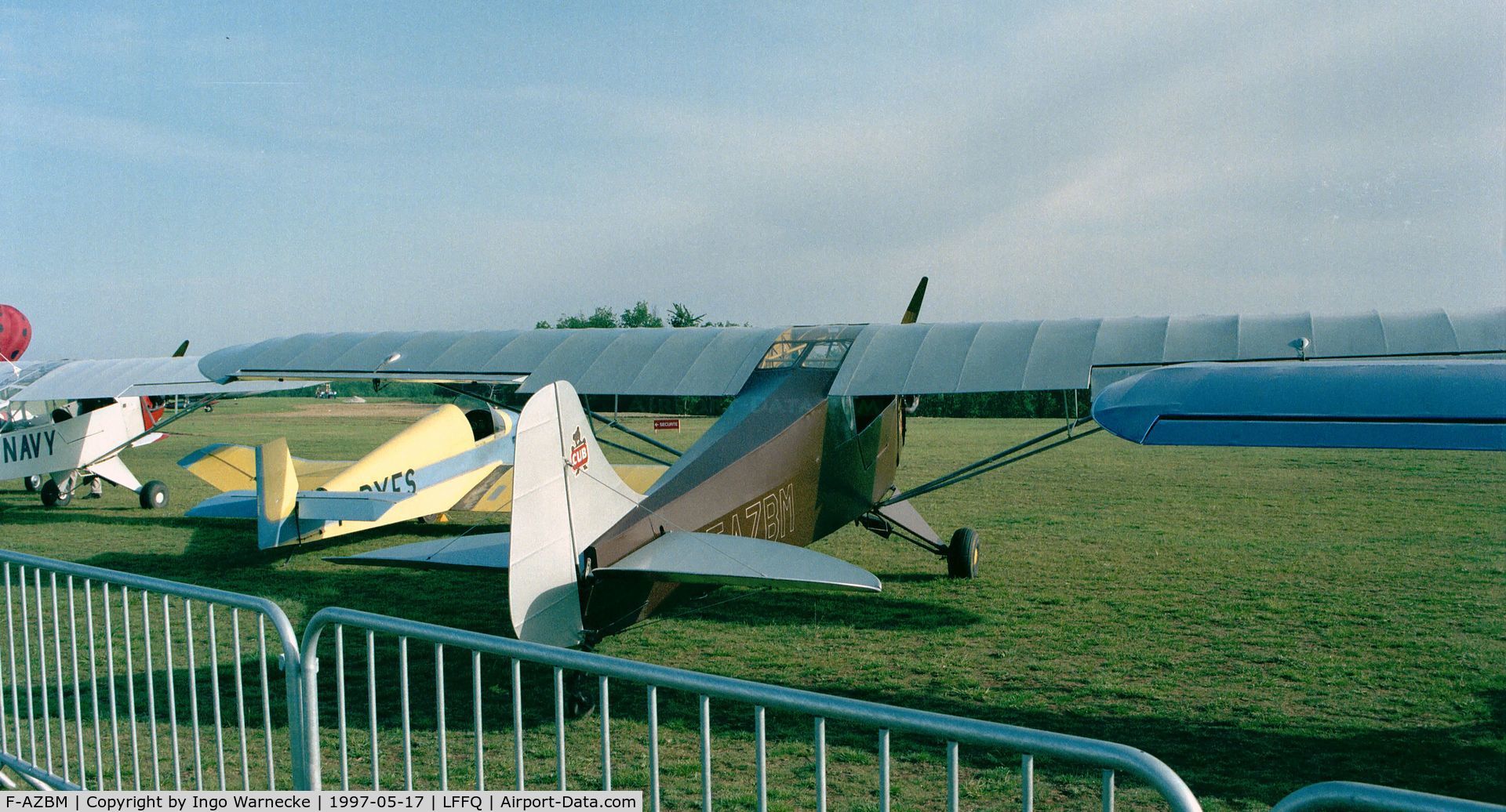 F-AZBM, Piper L-4H Grasshopper (J3C-65D) C/N 12332, Piper J2 at the Meeting Aerien 1997, La-Ferte-Alais, Cerny 