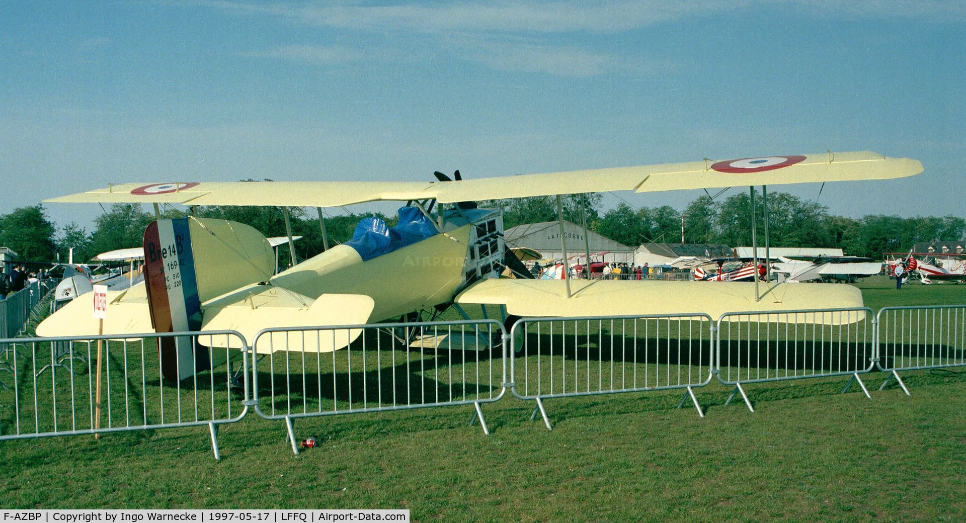 F-AZBP, 1980 Breguet 14P Replica C/N 02, Breguet Br.XIV replica at the Meeting Aerien 1997, La-Ferte-Alais, Cerny